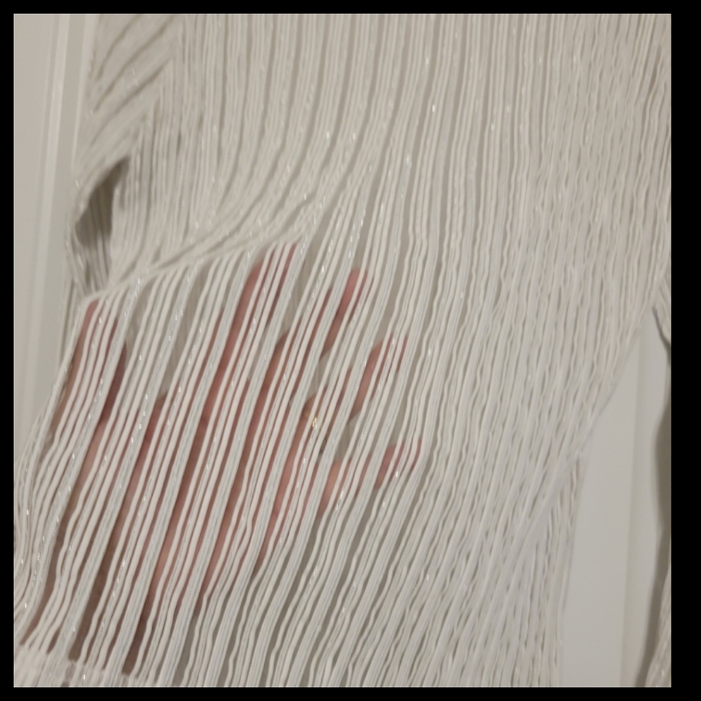 Ravel ruffle pinafore metalic sheer top L - Picture 6 of 9